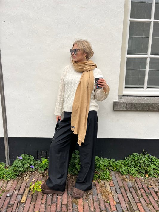 Beige wintersjaal