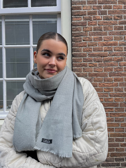 Gray winter scarf