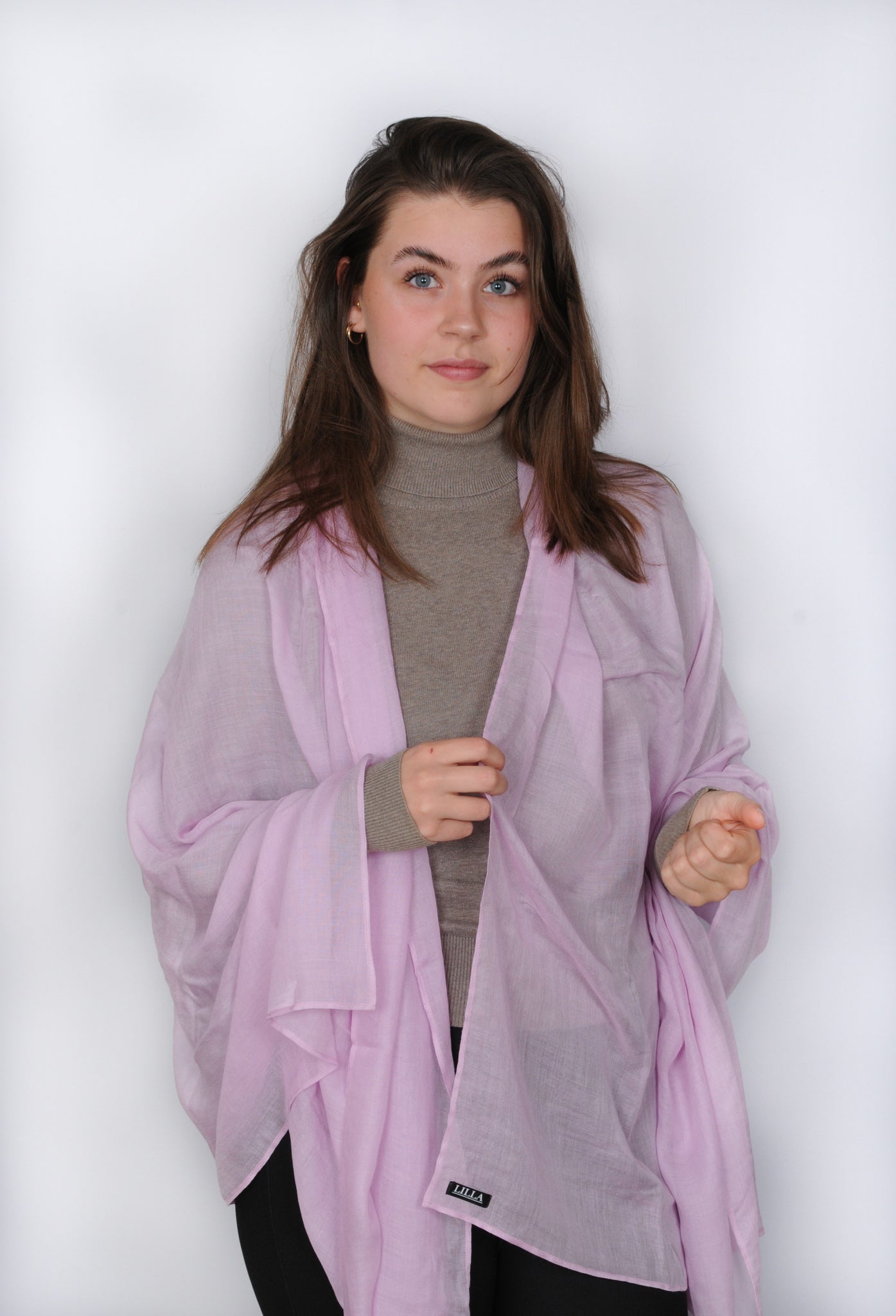 Licht paarse zijden omslagdoek - LILLA