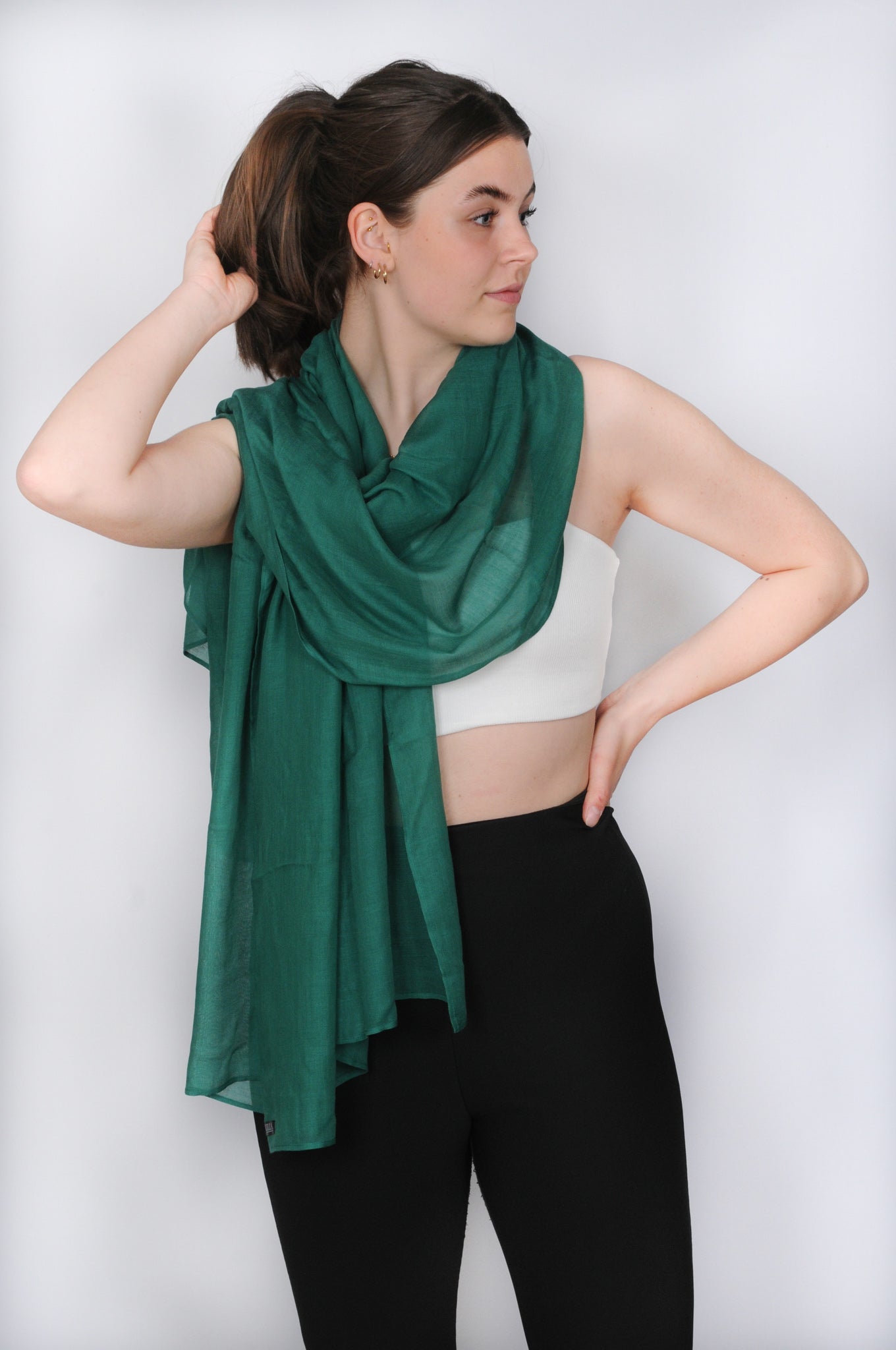 Groene zijden omslagdoek - LILLA