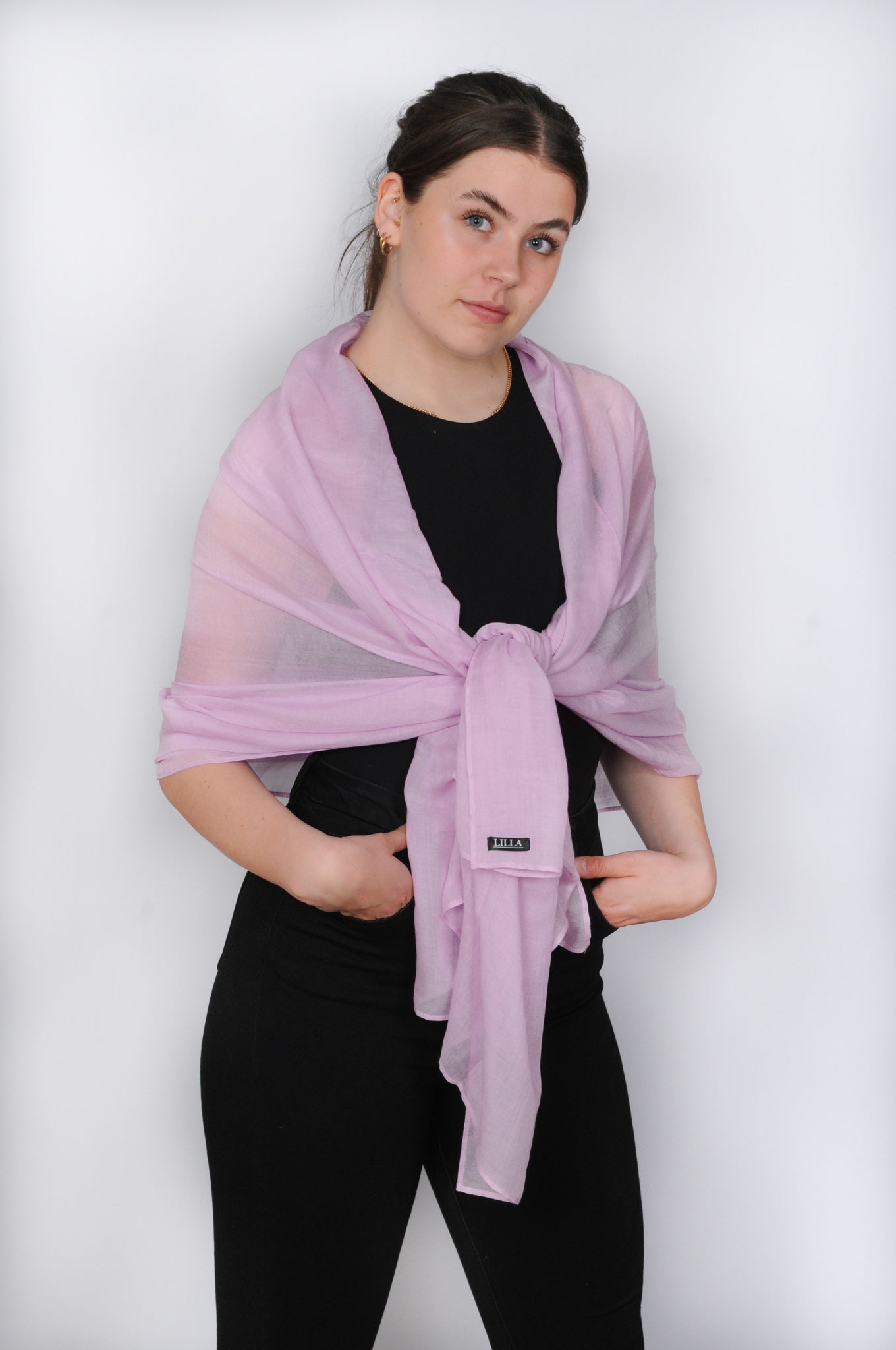 Licht paarse zijden omslagdoek - LILLA