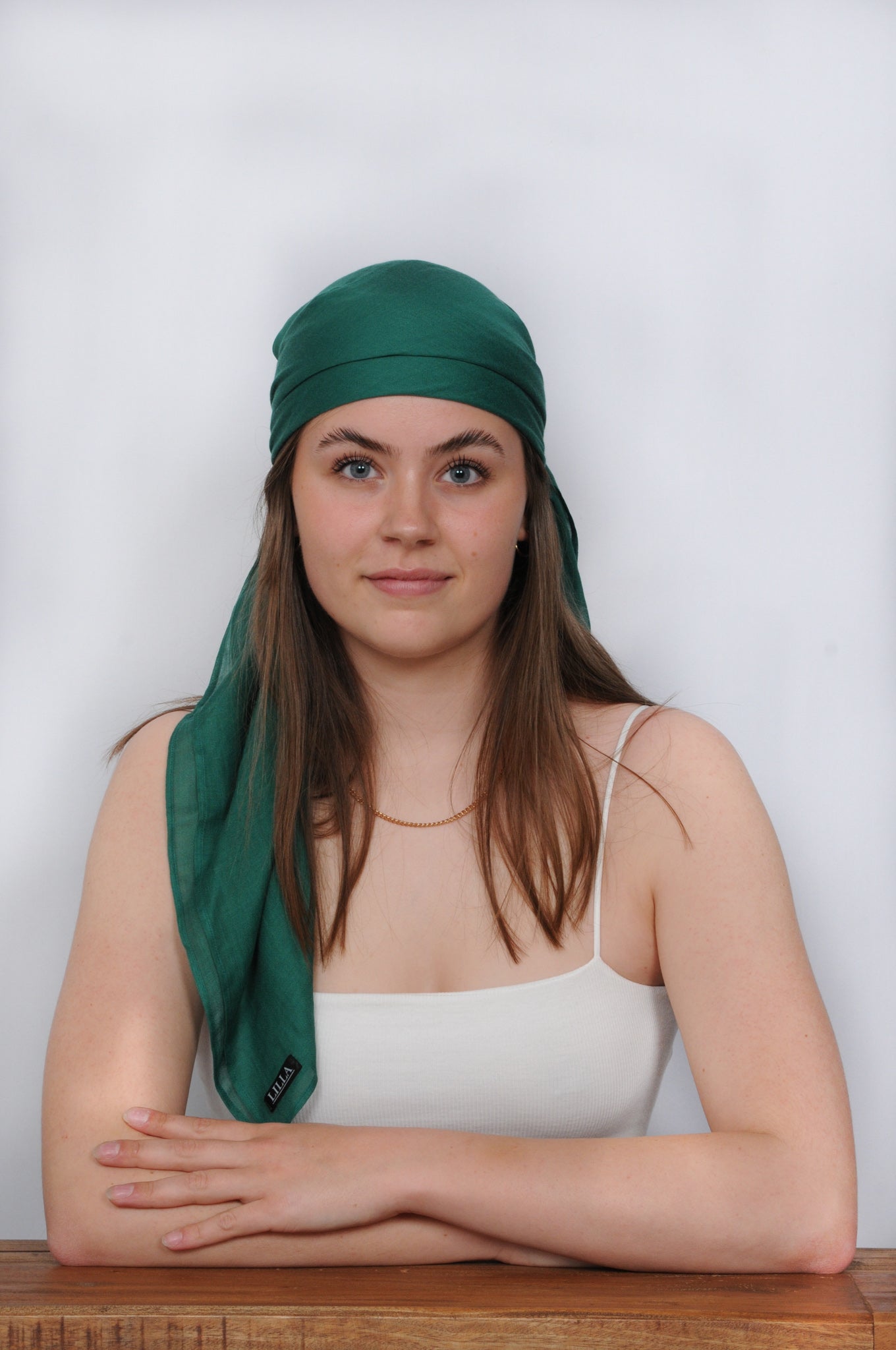 Groene zijden omslagdoek - LILLA